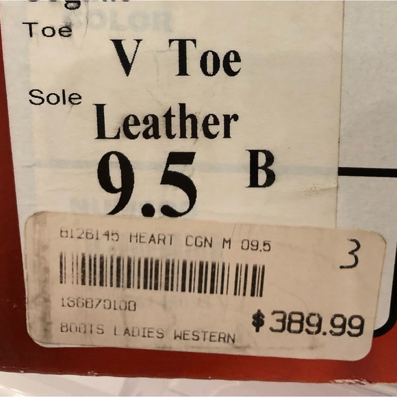 Ferrini Leather Cowboy Western Boots - NEVER WORN - Cream & Brown - 9.5 - Picture 10 of 10